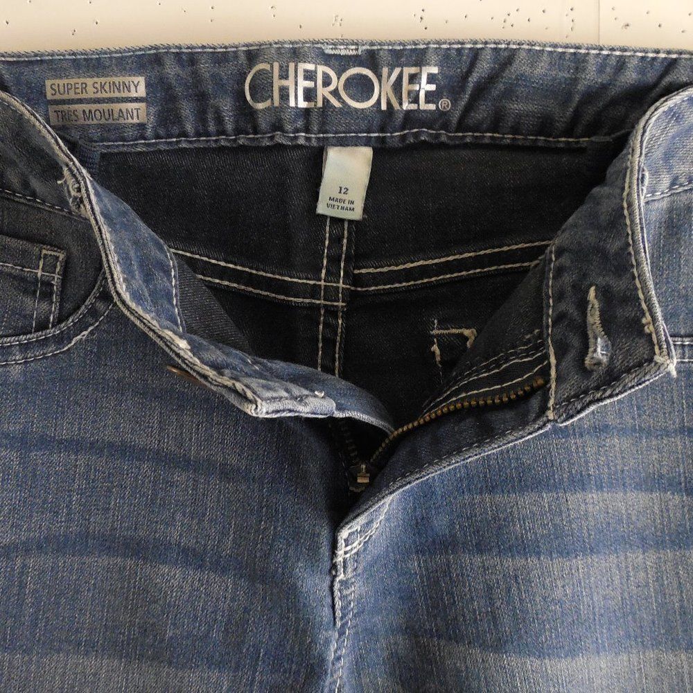 102013...Cherokee Skinny Jeans Size 12Jr., W25" 26"Inseam  7 1/2"Rise