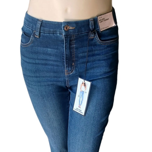 1029......BCBGeneration Mid-Rise Curvy Skinny Jeans Size 13/31