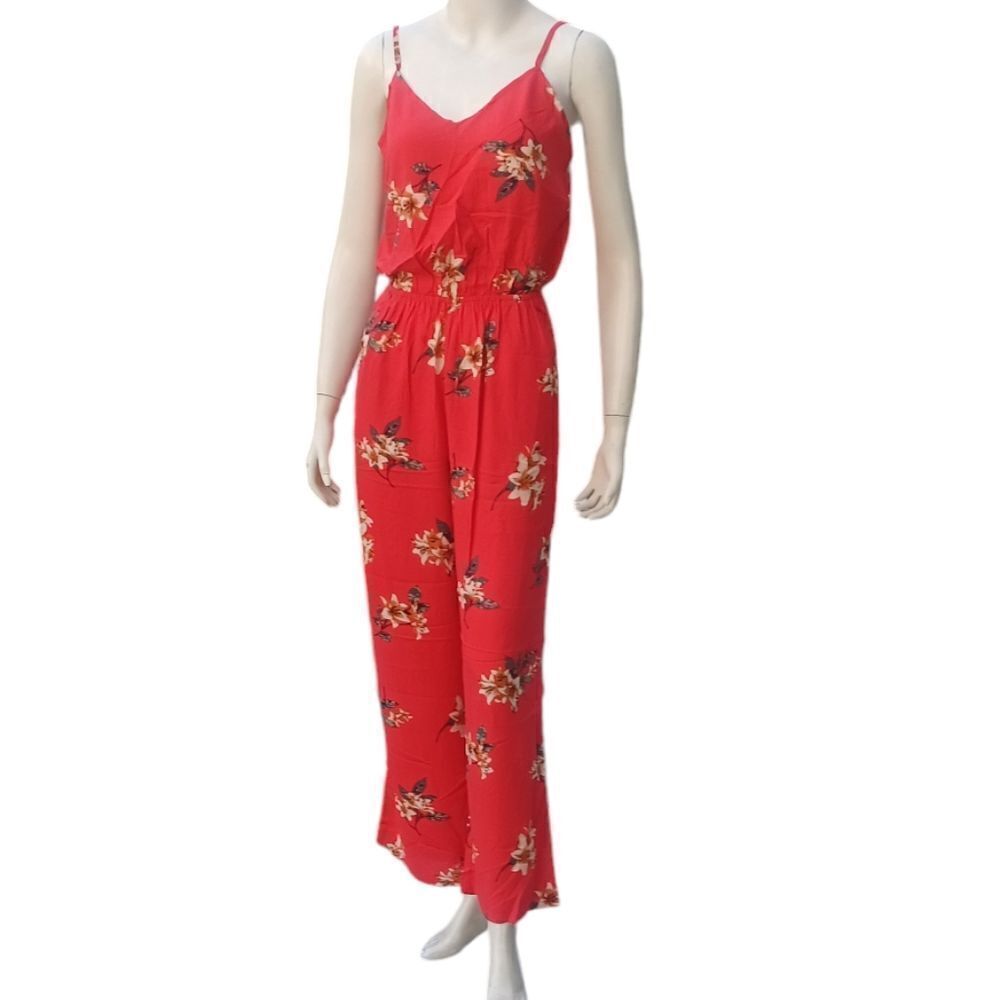 418133....Red Mimi Chica Floral Jumpsuit Size XS