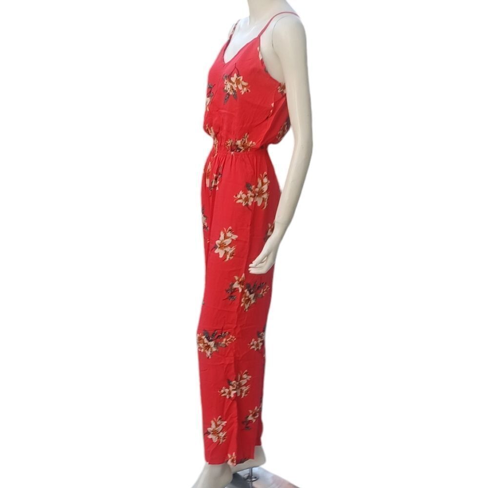 418133....Red Mimi Chica Floral Jumpsuit Size XS