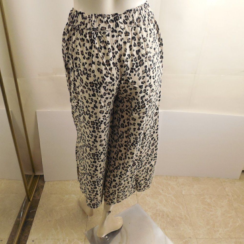 537812....Animal Print Tie Waist Coverup Pants Size S