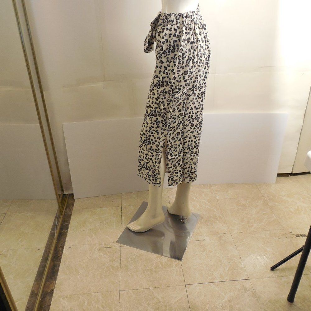 537812....Animal Print Tie Waist Coverup Pants Size S