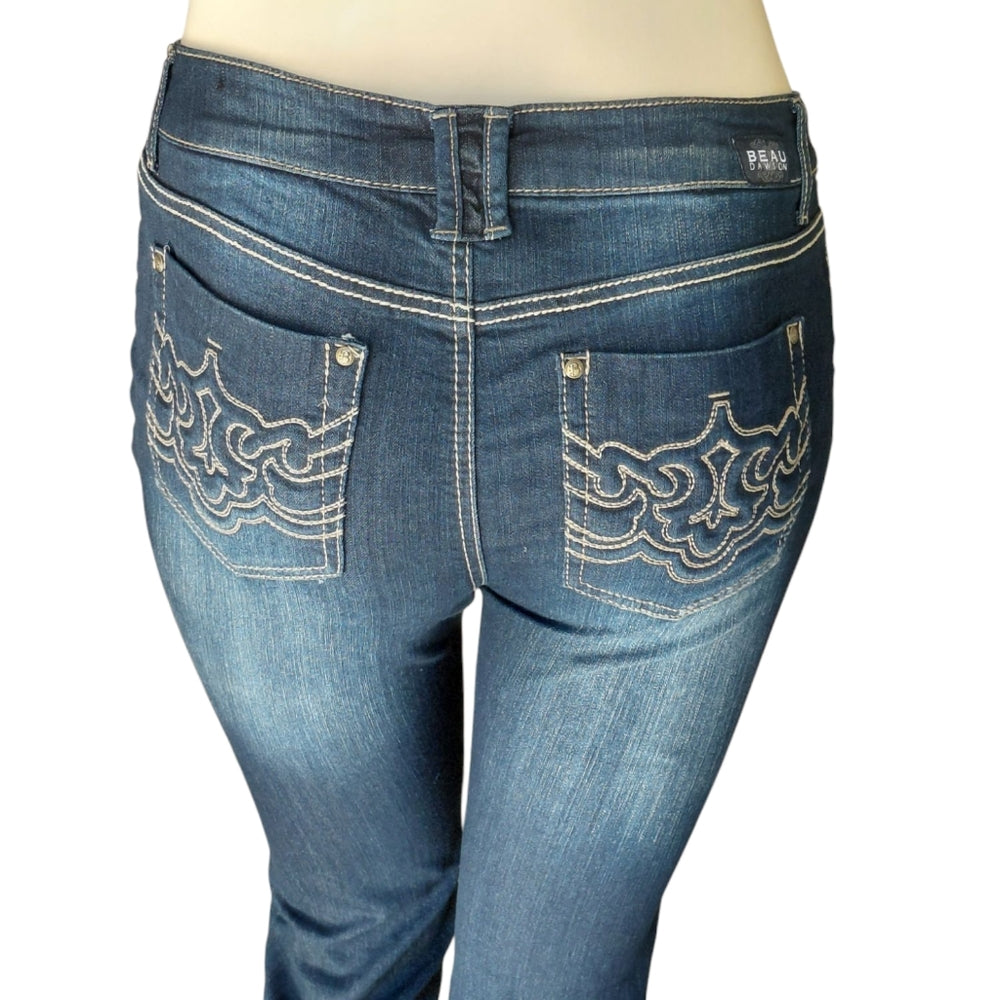 90010....Beau Dawson Bootcut Jeans Size 12, 32" Waist 31" Inseam, 9" Rise