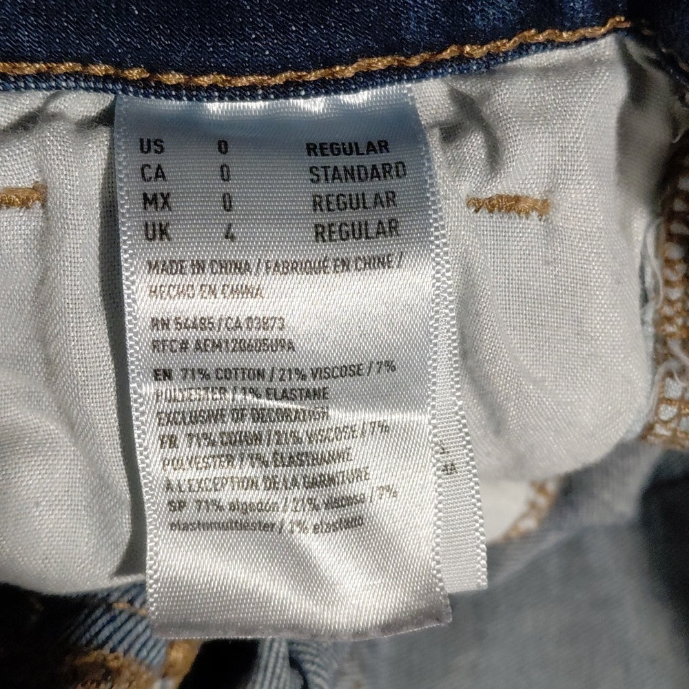 7005232...American Eagle Skinny Jeans Size 0, 24"W, 28"Inseam, 7" Rise