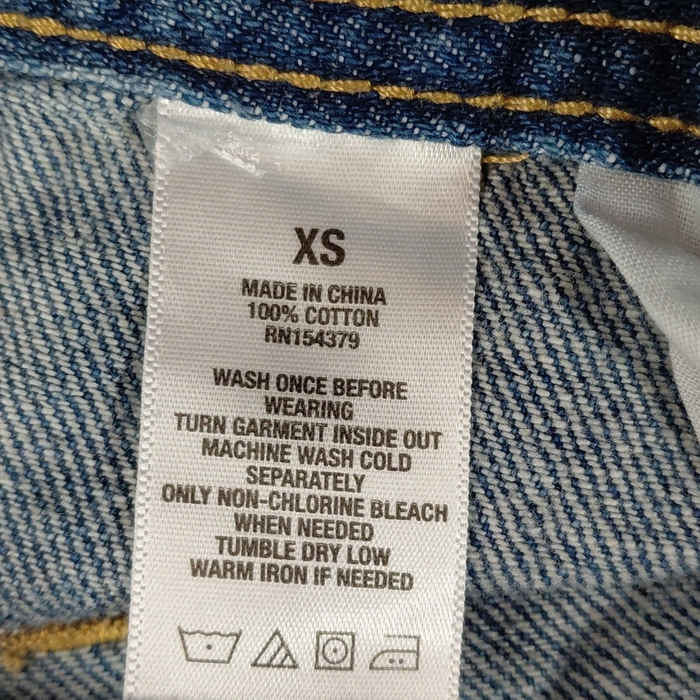 544248....Aeropostale Denim Overalls XS, 26"W, 28"Inseam, 8"Rise