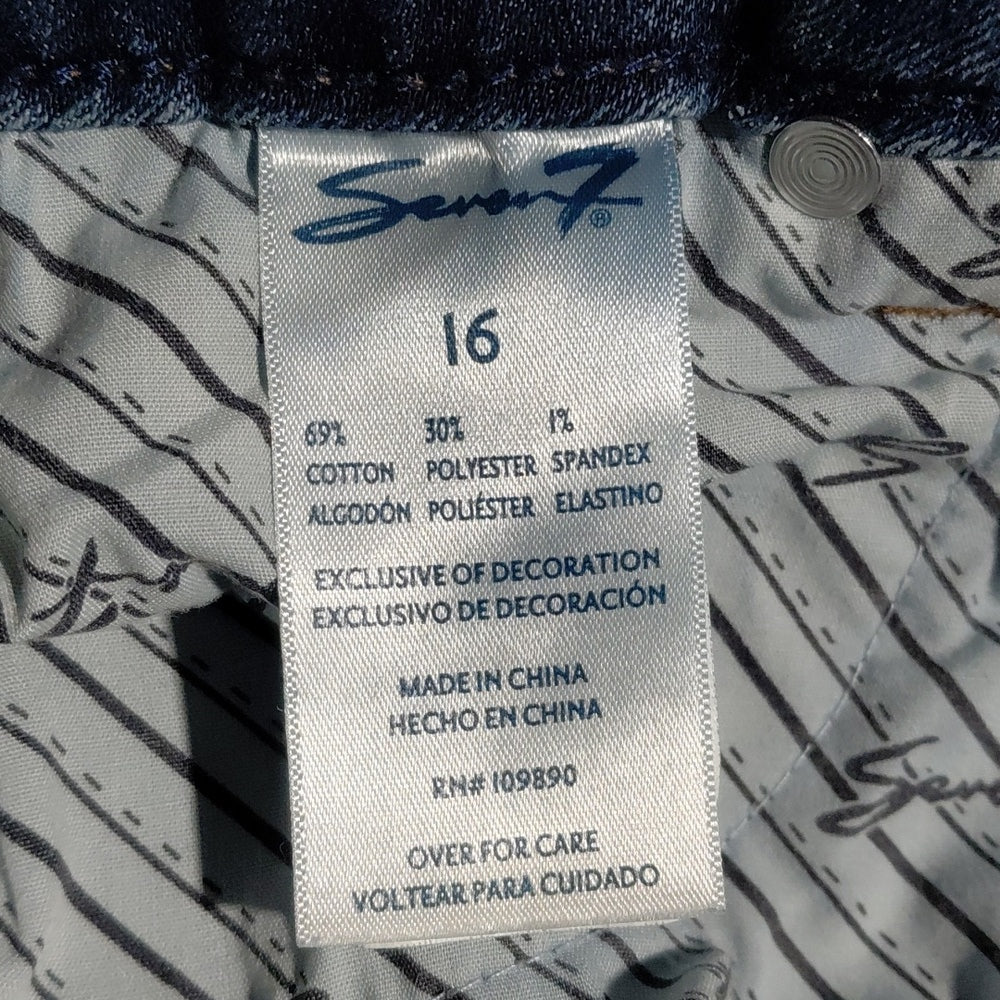 5003.....Seven7 Slim Fit Jeans Size 16, W34" 28"Inseam 11"Rise