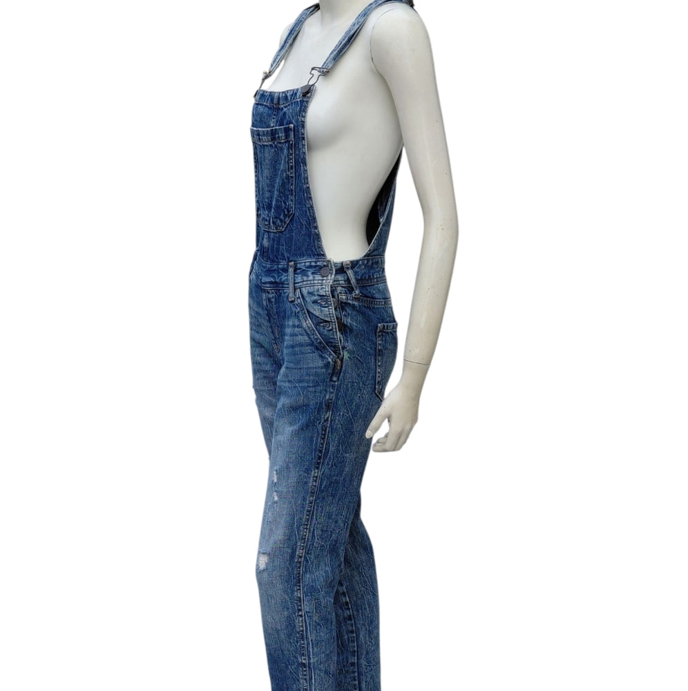 544248....Aeropostale Denim Overalls XS, 26"W, 28"Inseam, 8"Rise