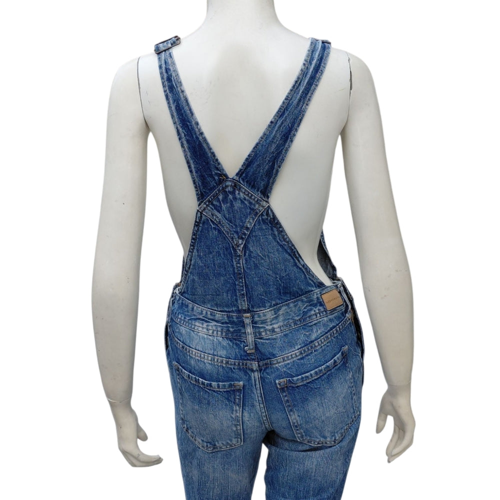 544248....Aeropostale Denim Overalls XS, 26"W, 28"Inseam, 8"Rise