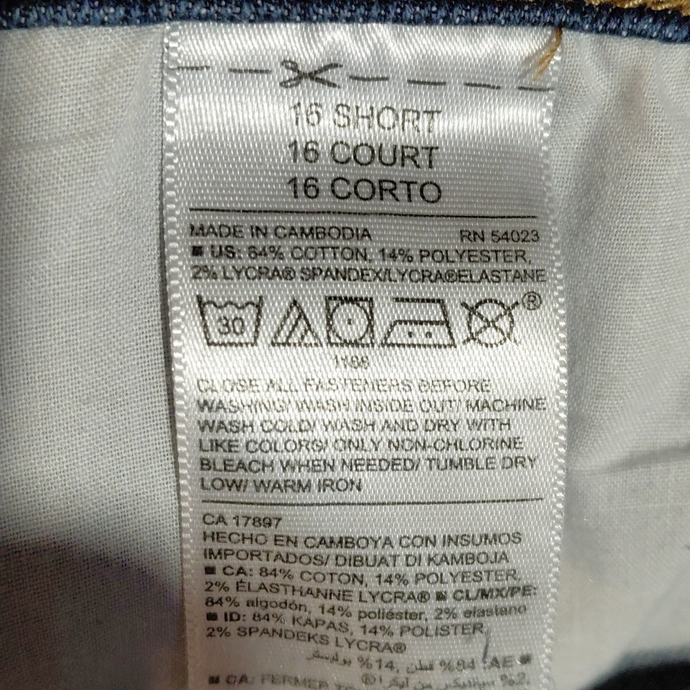 701825.....Old Navy Straight leg Jeans Size 16 Short, W36" 27"Inseam 11"Rise