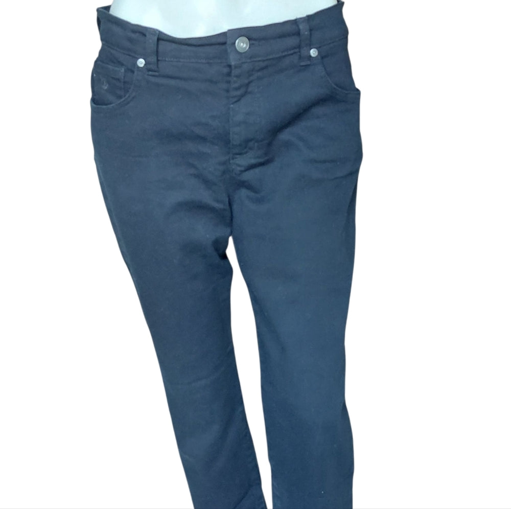 1210..Gloria Vanderbilt Black Straight Leg Jeans Size 8P, W30" 27"Inseam 10"Rise