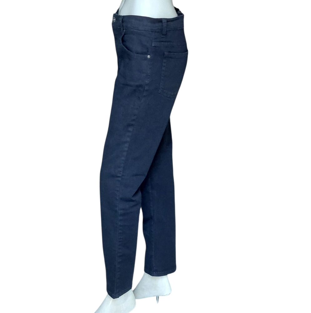 1210..Gloria Vanderbilt Black Straight Leg Jeans Size 8P, W30" 27"Inseam 10"Rise