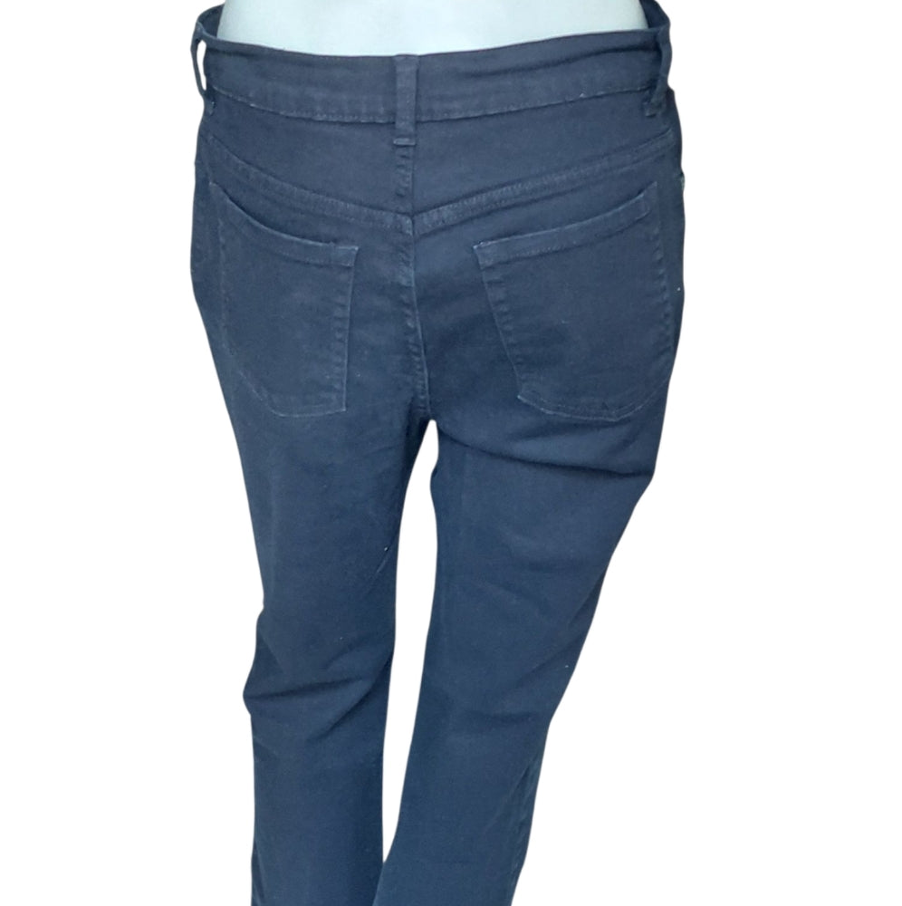 1210..Gloria Vanderbilt Black Straight Leg Jeans Size 8P, W30" 27"Inseam 10"Rise