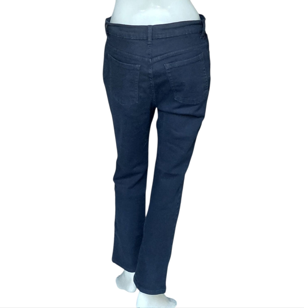 1210..Gloria Vanderbilt Black Straight Leg Jeans Size 8P, W30" 27"Inseam 10"Rise