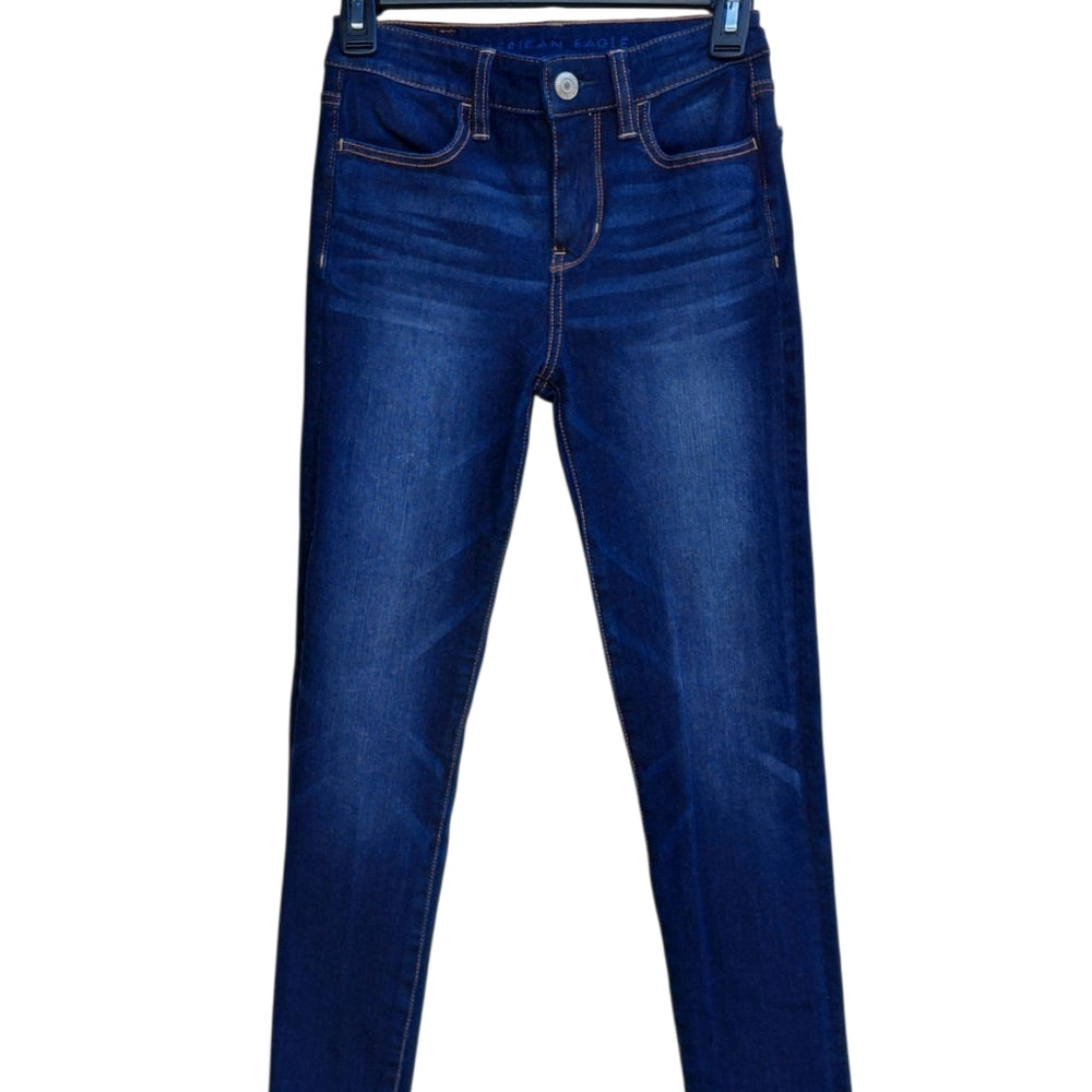 59669....Girls American Eagle Slim Skinny Jeans Size 00, W22" 27" Inseam 8" Rise
