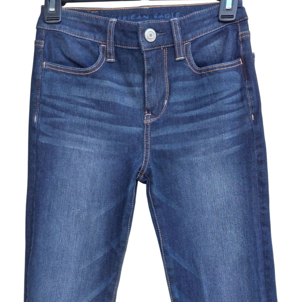 59669....Girls American Eagle Slim Skinny Jeans Size 00, W22" 27" Inseam 8" Rise