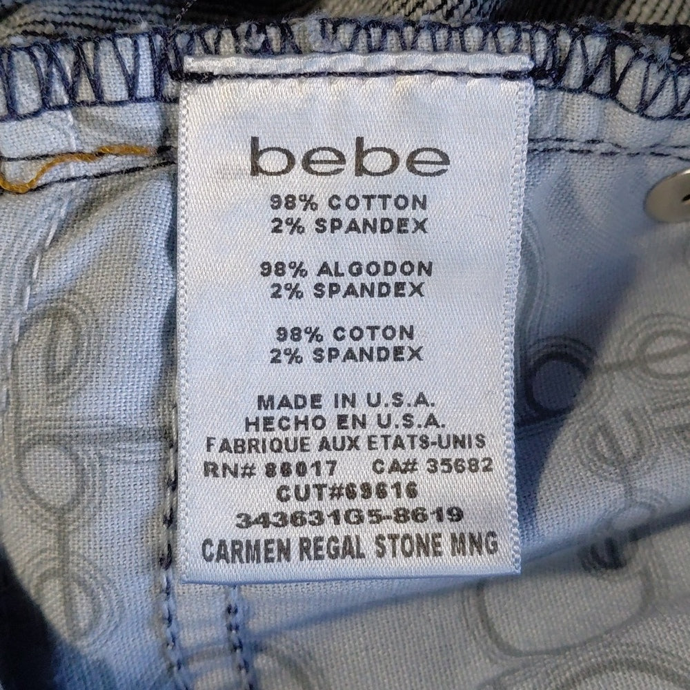 8114....bebe Bootcut Jeans Size 26, W26" 27"Inseam  6"Rise