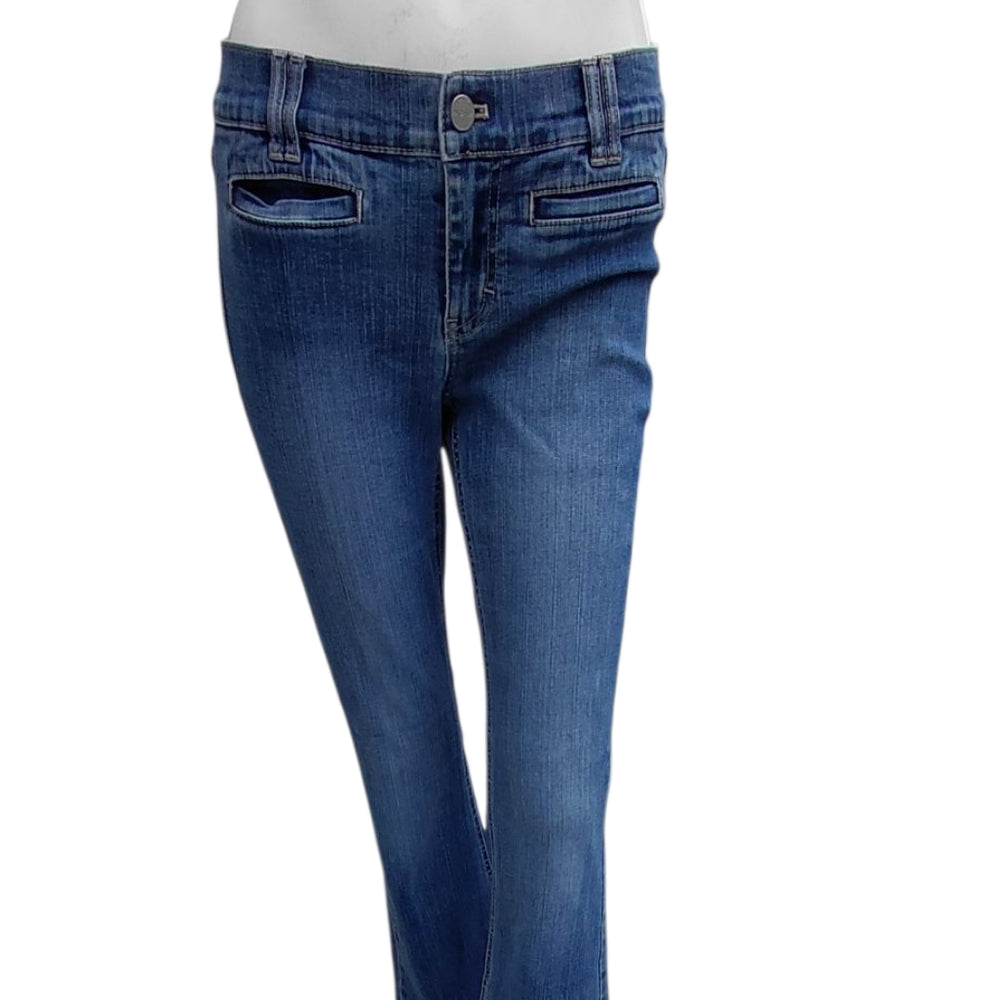 122510..White House Black Market Flare Jeans Size 6R, W28" 28"Inseam  7 1/2"Rise