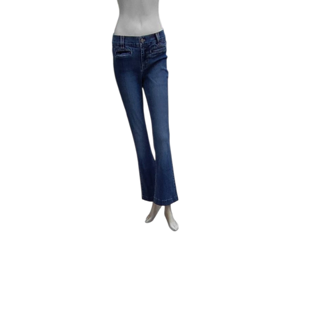 122510..White House Black Market Flare Jeans Size 6R, W28" 28"Inseam  7 1/2"Rise