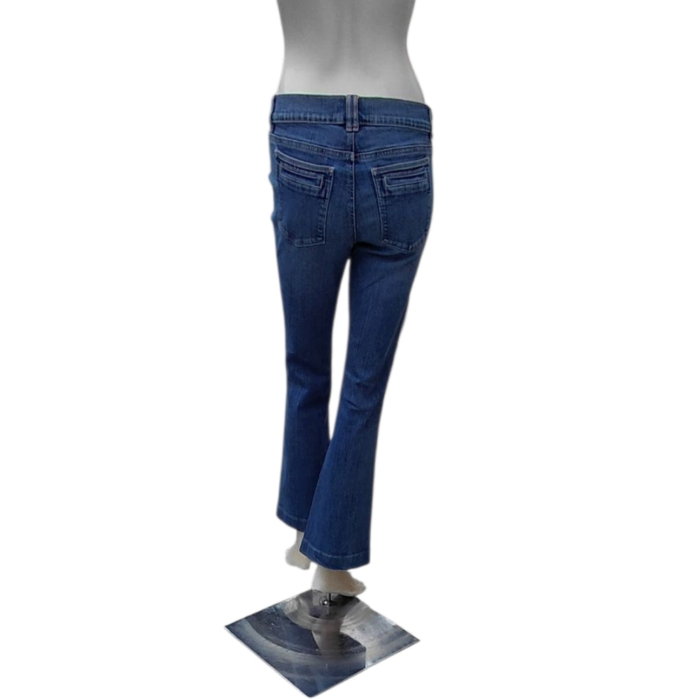122510..White House Black Market Flare Jeans Size 6R, W28" 28"Inseam  7 1/2"Rise