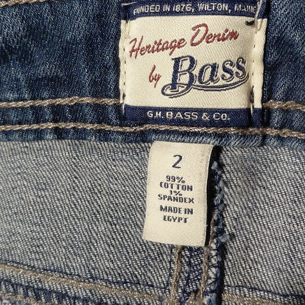 43269...Heritage by Bass Skinny Jeans Size 2, W28" 28"Inseam 7"Rise