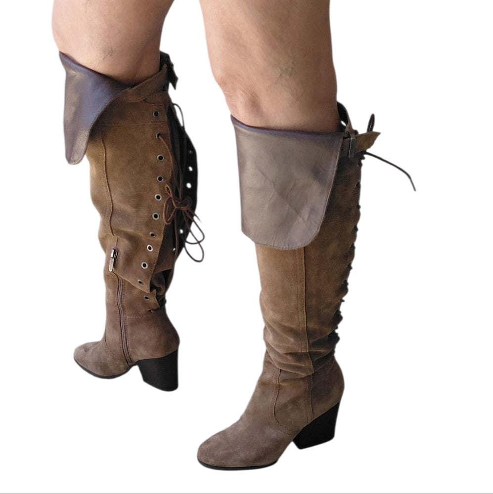Circus by Sam Edelman Brown Suede Lace Up Boots Size 7M