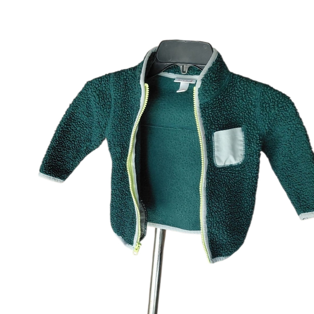 Cat&Jack Green Faux Fur Jacket with Pockets Size 18M