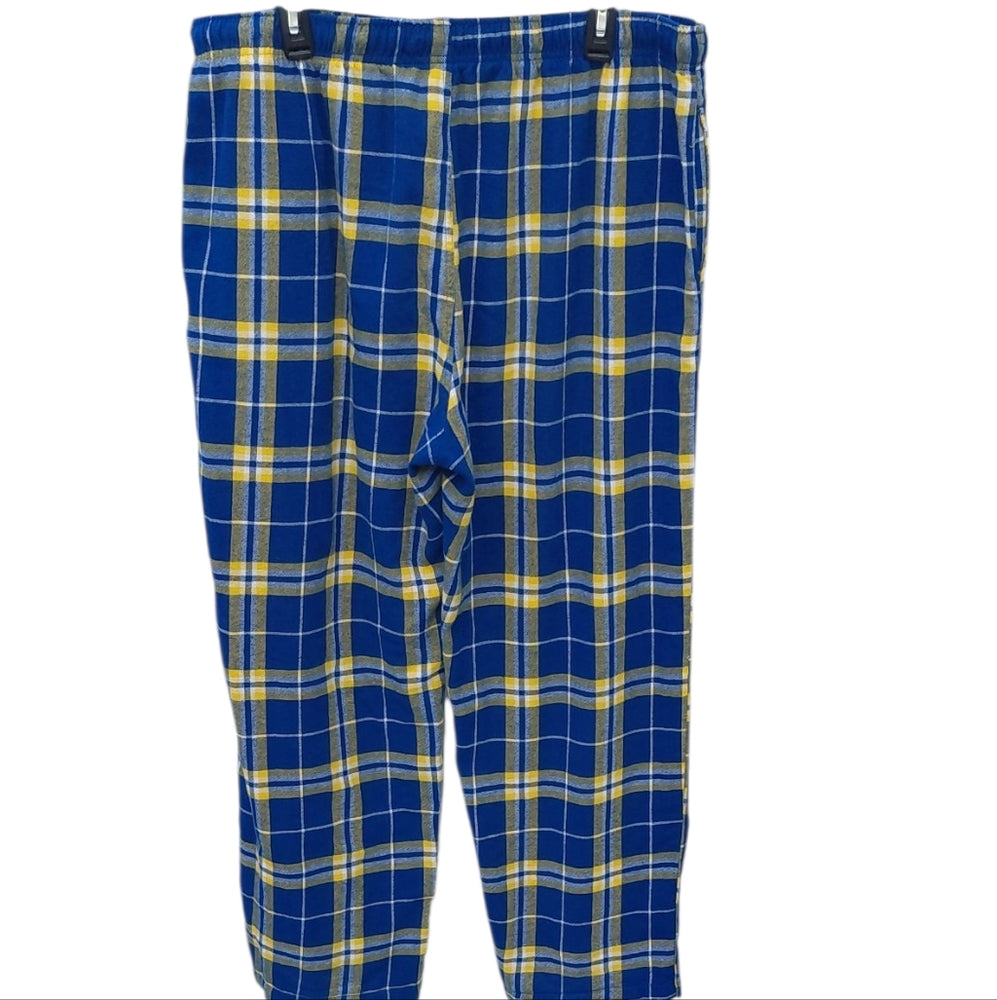 8222....Golden State Warrior Blue and Yellow Plaid Pajama Pants Size XL