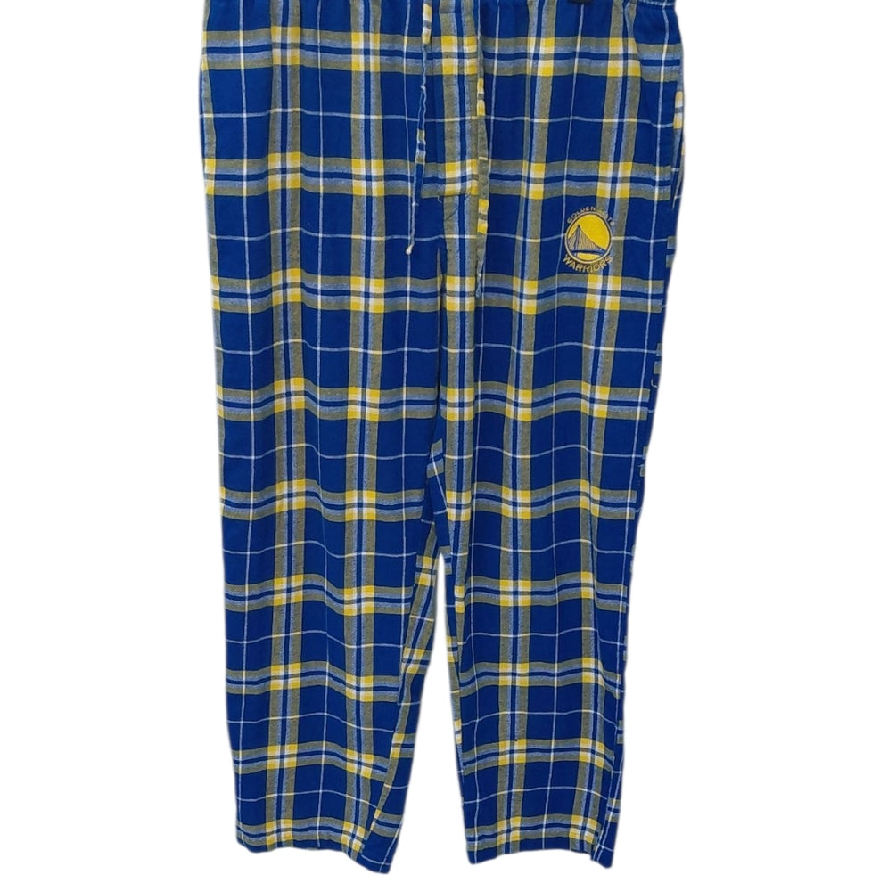 8222....Golden State Warrior Blue and Yellow Plaid Pajama Pants Size XL