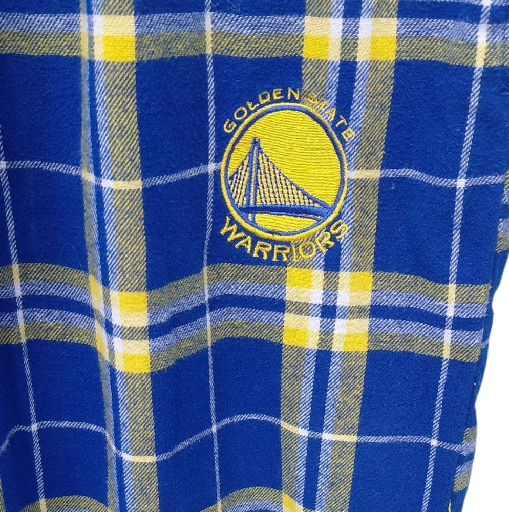 8222....Golden State Warrior Blue and Yellow Plaid Pajama Pants Size XL