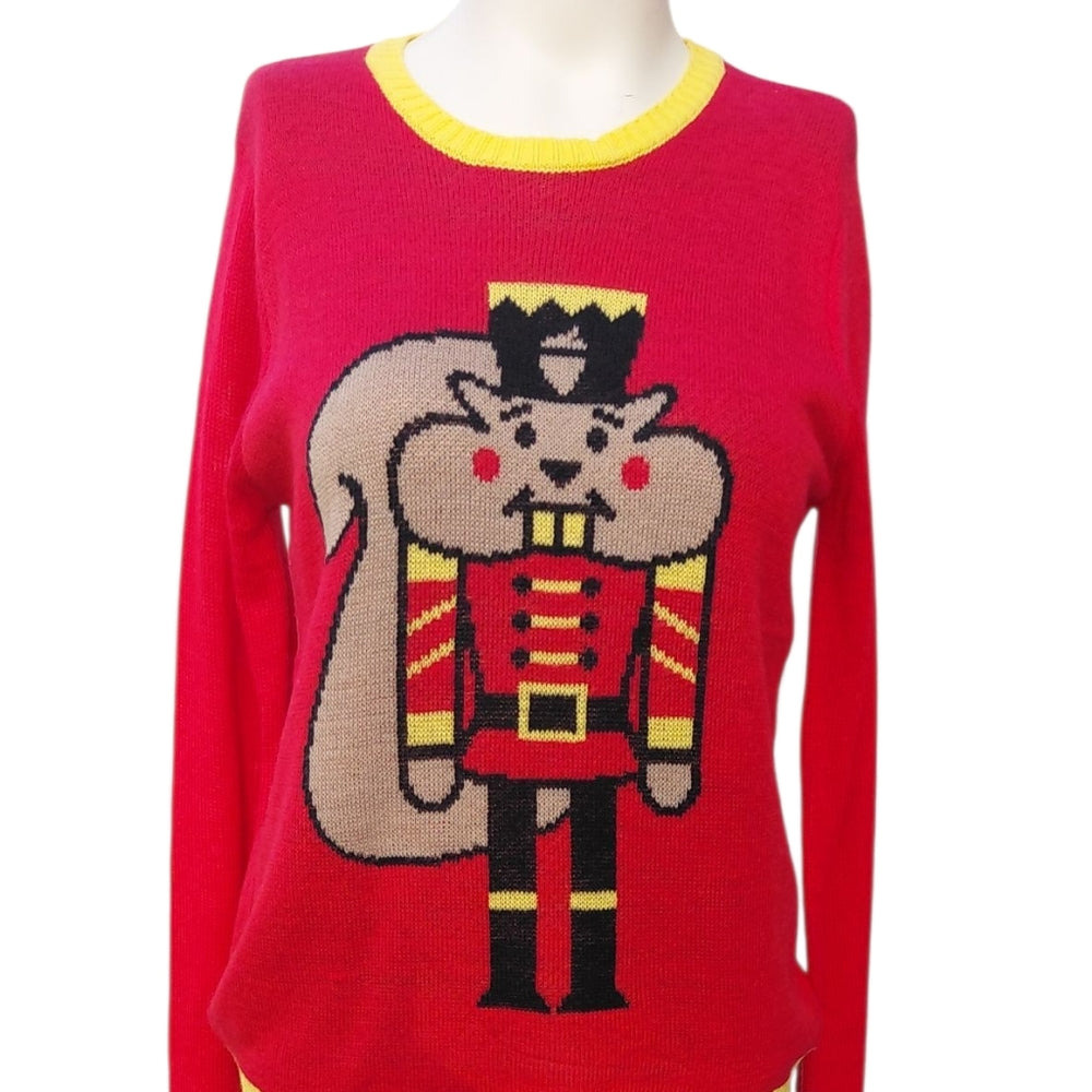 Festive Red Squirrel Sweater