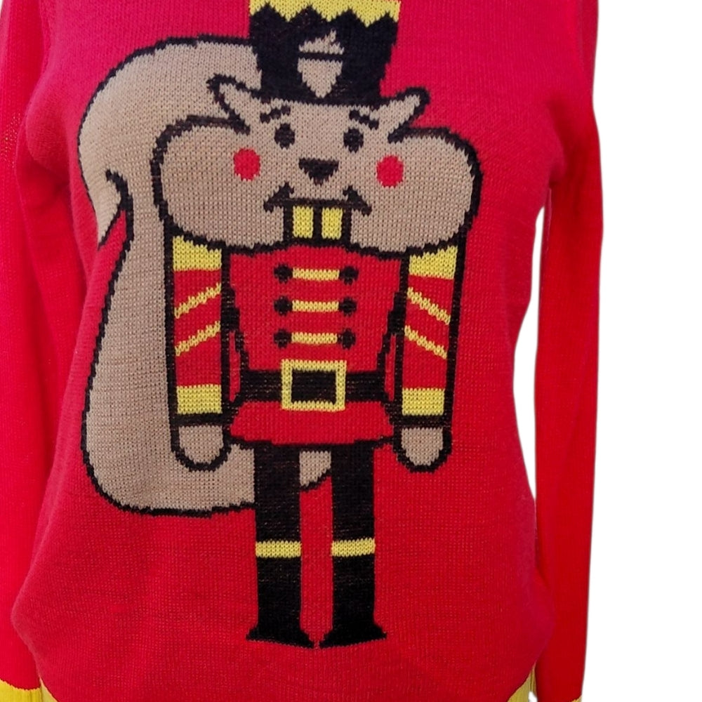 Festive Red Squirrel Sweater