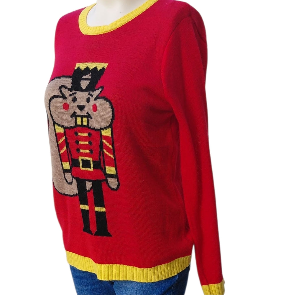 Festive Red Squirrel Sweater