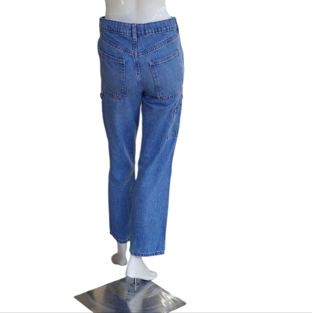 8225...Gap Denim Classic Blue Women's Straight Leg Jeans Size 14 W26" 9"Rise