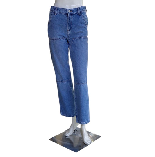 8225...Gap Denim Classic Blue Women's Straight Leg Jeans Size 14 W26" 9"Rise