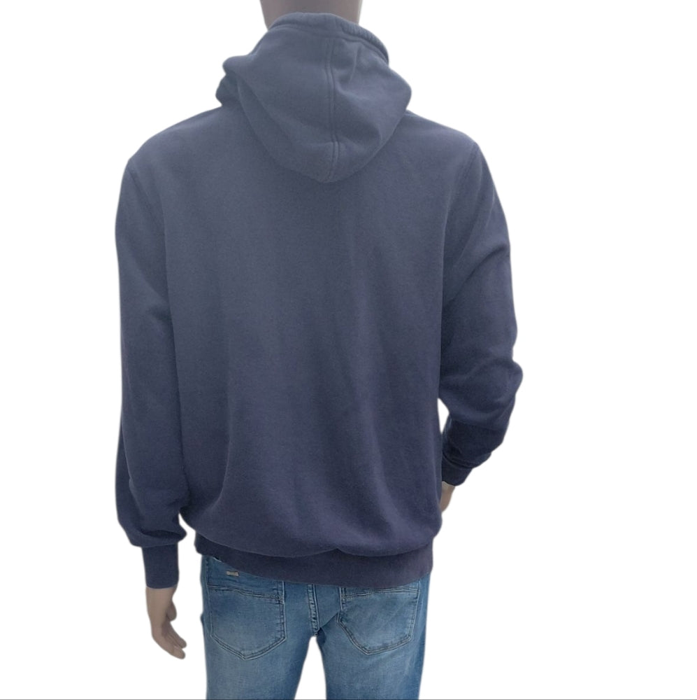 8211....Hurley Dark Blue Hoodie with Graphic Design Size Large