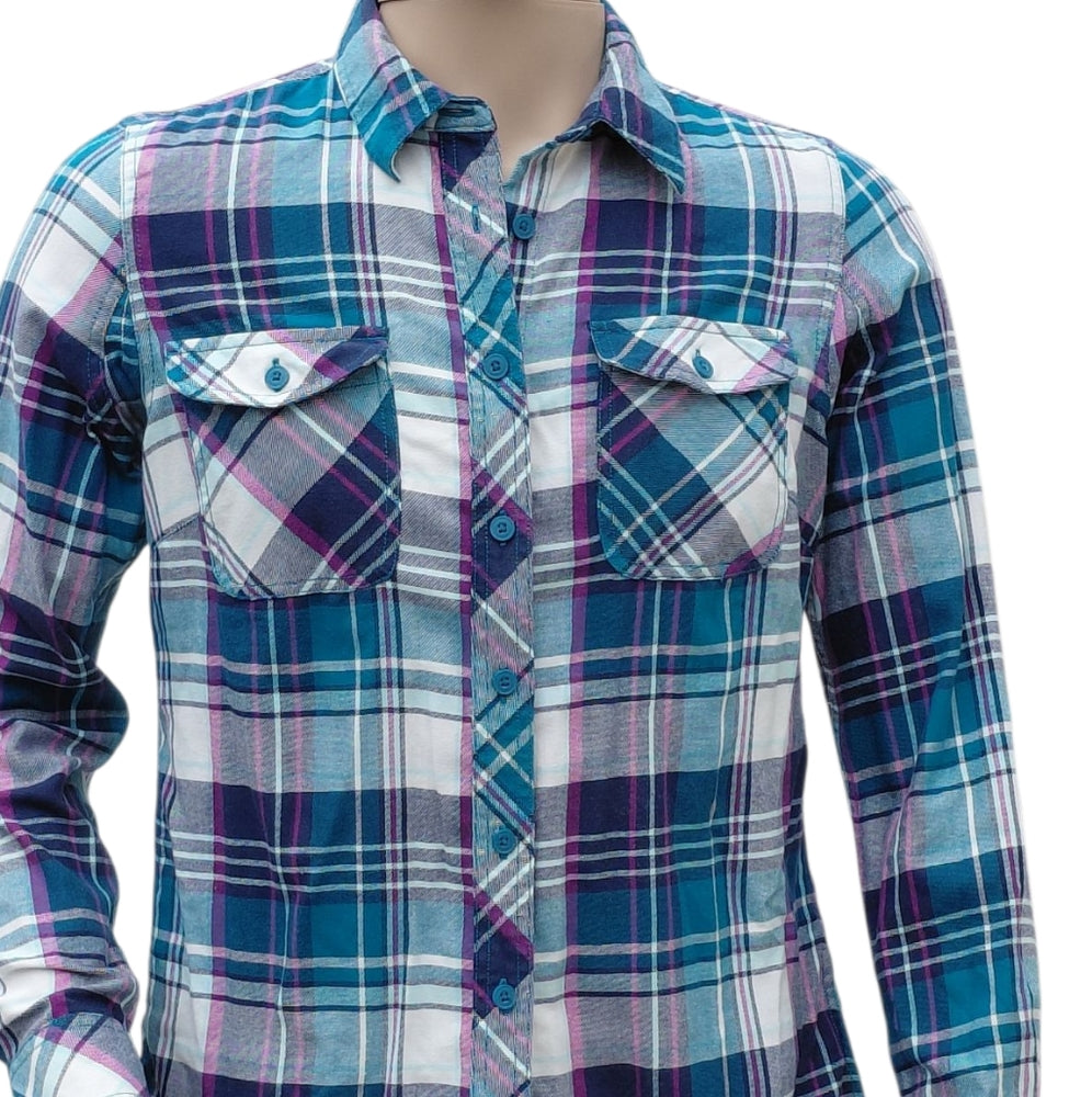 8208....Men's Deluth Trading Co. Blue Plaid Shirt Size Medium
