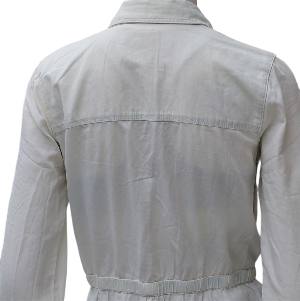 8210.....Girls Levis White Long Sleeve Button-Up Dress  Size XL 13-15 Years