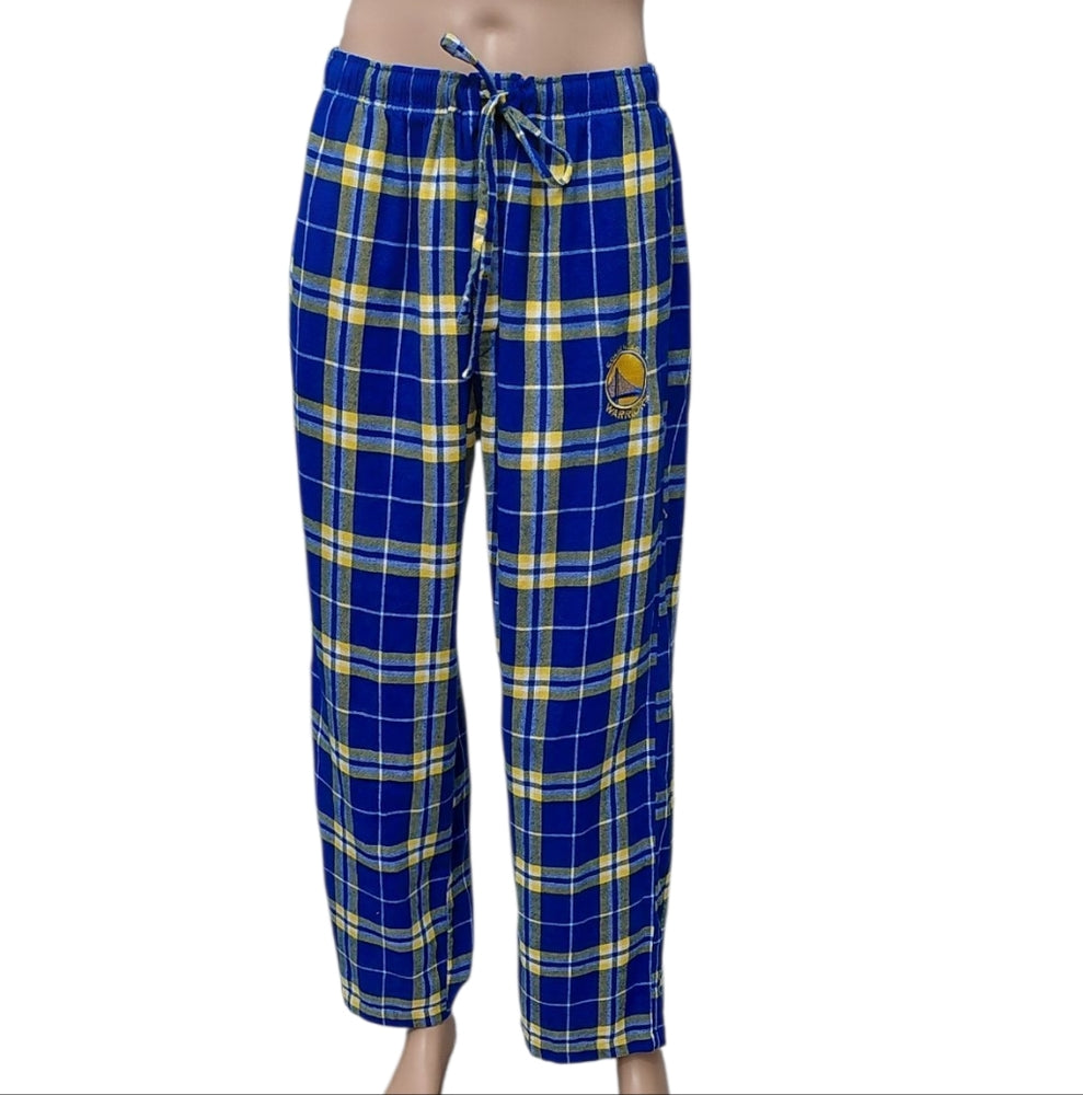 8222....Golden State Warrior Blue and Yellow Plaid Pajama Pants Size XL