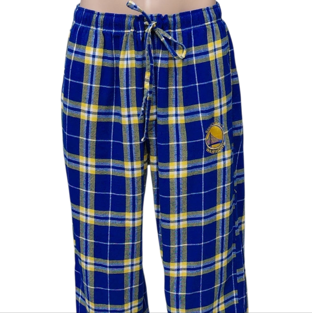 8222....Golden State Warrior Blue and Yellow Plaid Pajama Pants Size XL