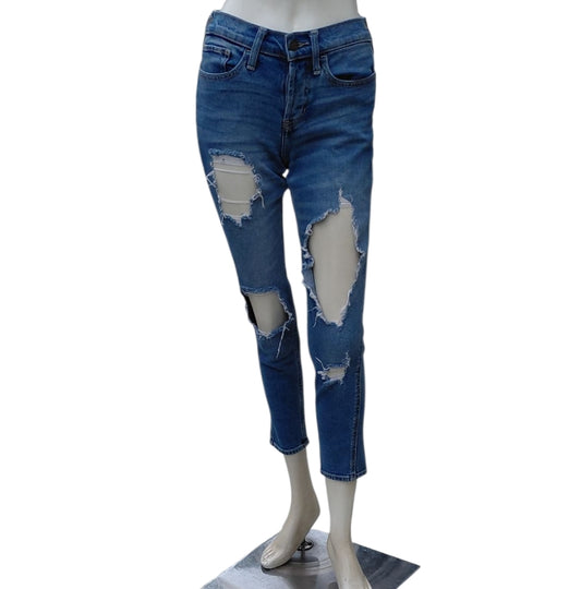 8217....Distressed Hollister Blue Jeans for Women Size W23 L25