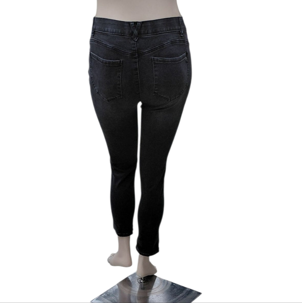 8270....Women's Demoracy Classic Black Skinny Jeans Size 10 Ab Tecnology