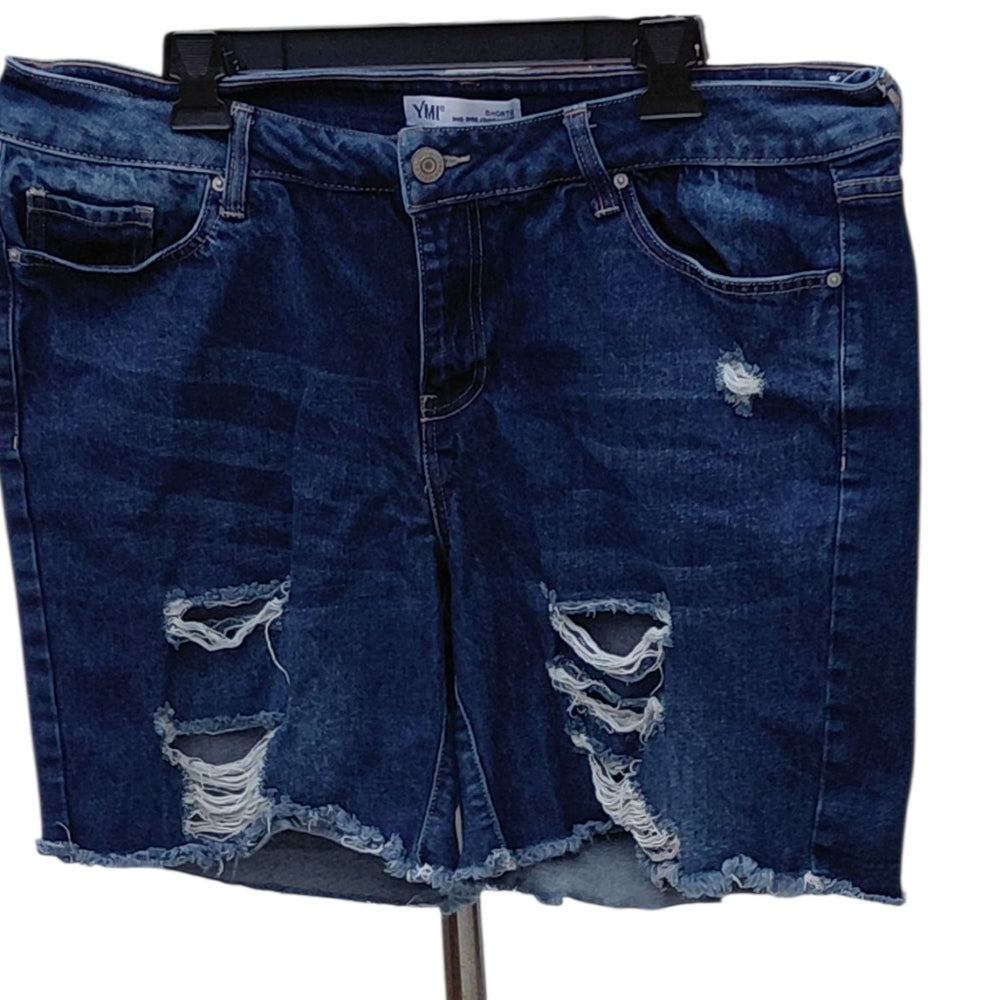 8280...Women's Distressed Denim Shorts Size 16
