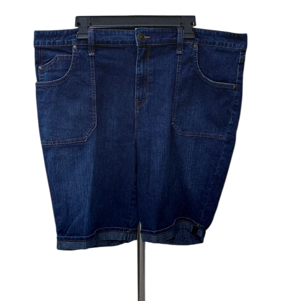 8279...Gloria Vanderbilt Dark Blue Denim Shorts Size 20W