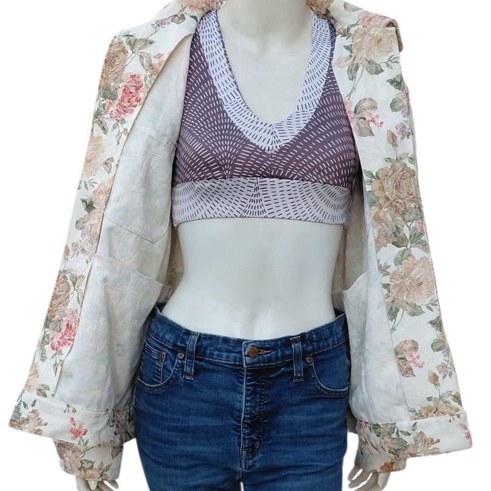 8278....Draper's & Damonds Floral Button-Up Jacket Size Large