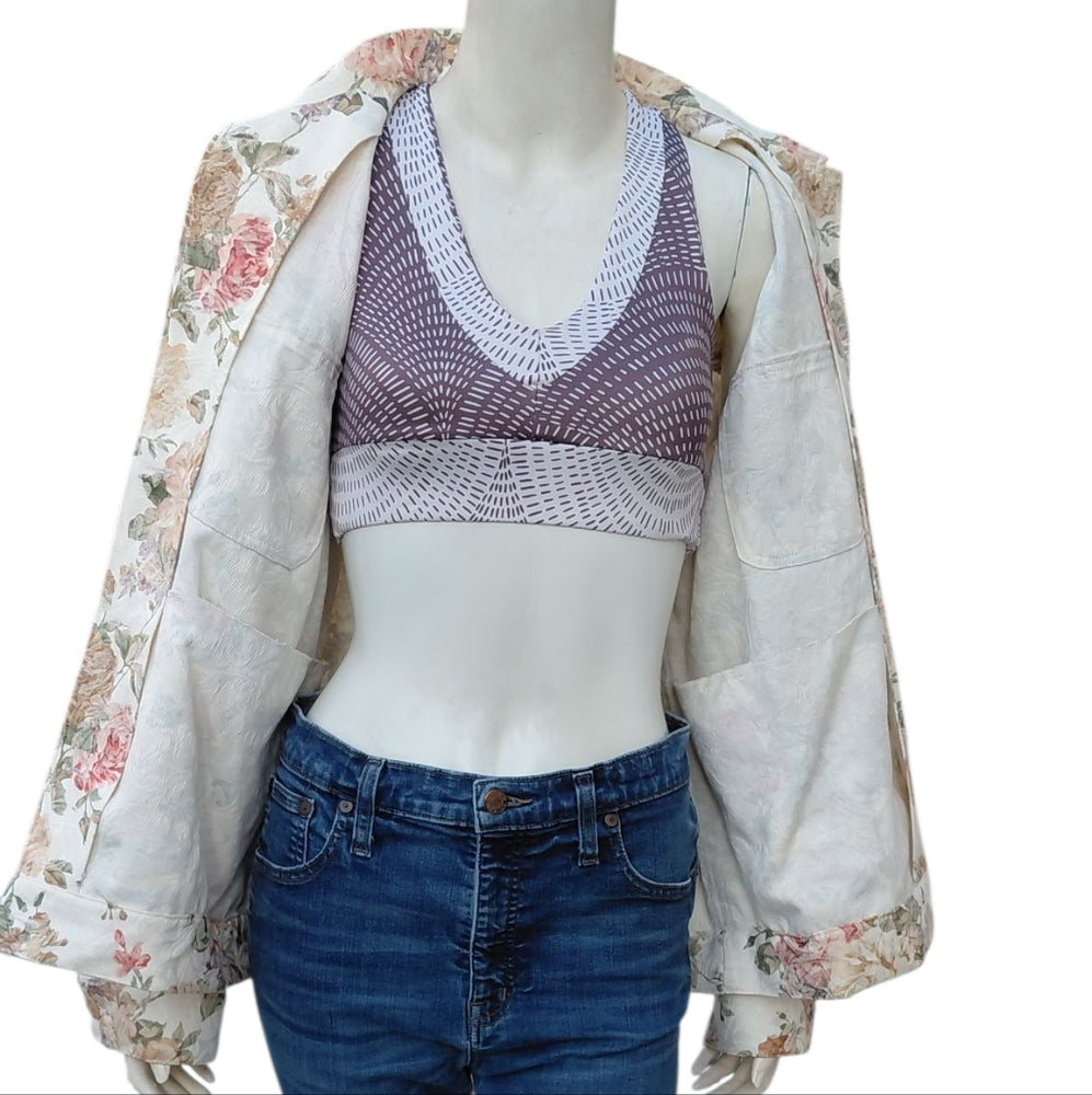 8278....Draper's & Damonds Floral Button-Up Jacket Size Large