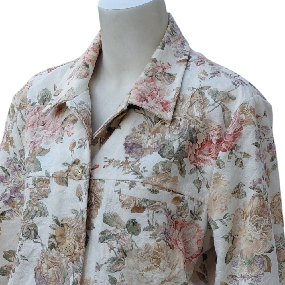 8278....Draper's & Damonds Floral Button-Up Jacket Size Large