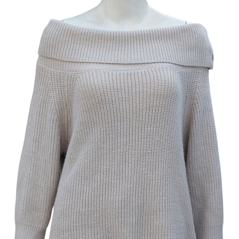 8275....Women's Off-Shoulder Cream Sweater Size XL/TG