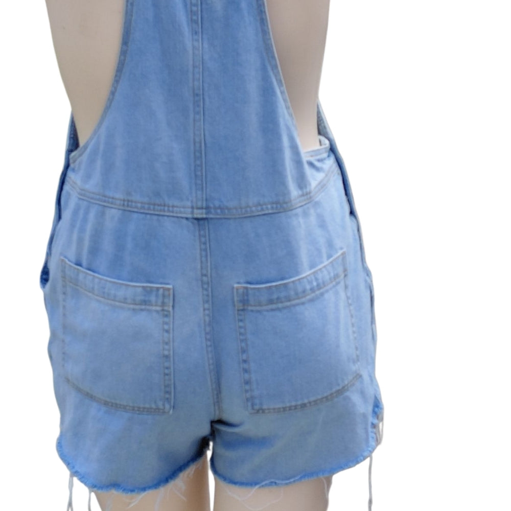 8269...Universal Thread Denim Blue Overall Shorts Size 10