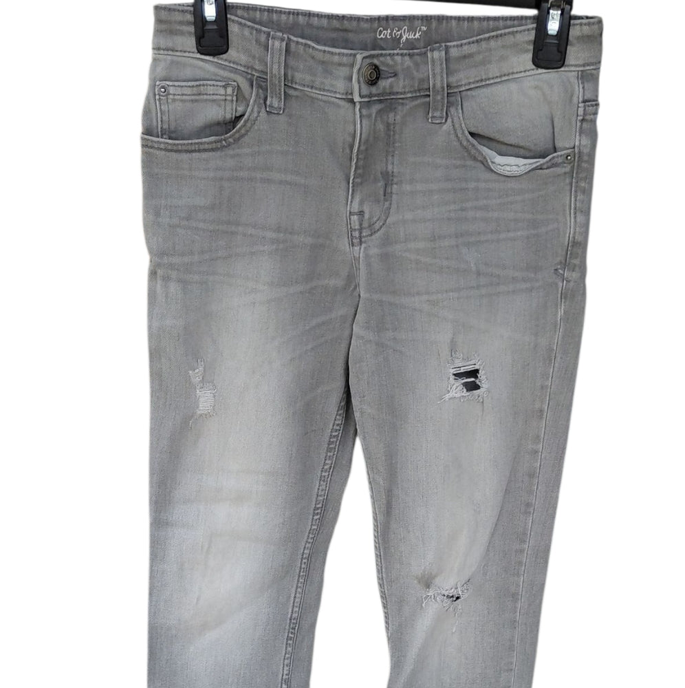 8220....Boys Cat&Jack Gray Distressed Jeans Size 14