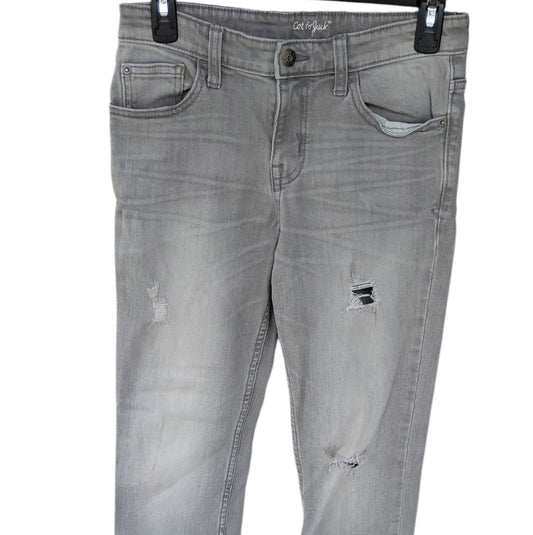 8220....Boys Cat&Jack Gray Distressed Jeans Size 14